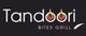 Logo of Tandoori Bites Grill with fiery 'o's on a black background.