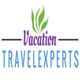 Logo with green leaves, purple "Vacation," and blue "TRAVELEXPERTS" text.