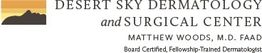 Logo of Desert Sky Dermatology and Surgical Center with an illustration of a mountain silhouette.