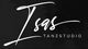 Text auf schwarzem Hintergrund: „Isas Tanzstudio“ in geschwungener, weißer Schrift.
