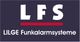 Logo von LFS Lilge Funkalarmsysteme, weißer Text auf dunkelblauem Hintergrund.