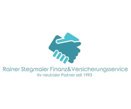 Logo mit zwei Händedruck-Symbolen und Text: "Rainer Stegmaier Finanz & Versicherungsservice".