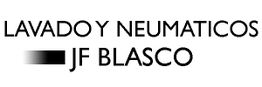 Texto: Lavado y Neumáticos, JF Blasco; con gráfico negro a la izquierda.