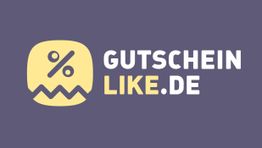 Gelbes Prozentzeichen-Icon neben dem Text "GUTSCHEINLIKE.DE" auf einem lila Hintergrund.