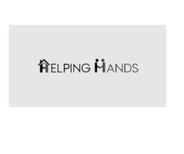 "Helping Hands" logo with a house icon as 'H' and two figures forming an 'H' in "Hands".