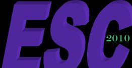Text "ESC 2010" in lila und grün vor schwarzem Hintergrund.