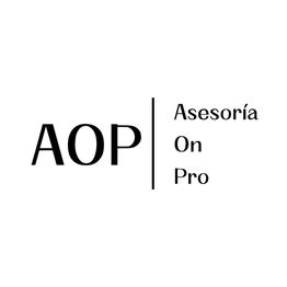 Texto: "AOP Asesoría On Pro" en fondo blanco.