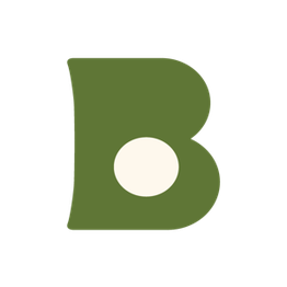Grünes Logo mit stilisiertem Buchstaben B und kleinem weißen Kreis in der Mitte.