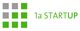 Logo mit neun Quadraten, graue und grüne Farben, daneben Text: "1a STARTUP".