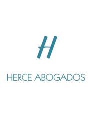 Logo de Herce Abogados con letra "H" estilizada en azul sobre fondo blanco.
