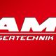 Rotes Logo mit weißem Text: "AM LASERTECHNIK", darunter ein Sternsymbol.