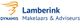 Logo van Lamberink Makelaars & Adviseurs met oranje symbool en blauwe tekst.