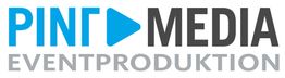 Logo: "PINK MEDIA EVENTPRODUKTION" in blauen und grauen Buchstaben.