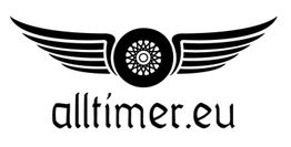 Logo mit Flügeln und Rad, darunter Text "alltimer.eu".