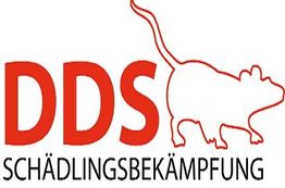 DDS-Logo mit einer roten Silhouette einer Ratte und dem Text "Schädlingsbekämpfung".