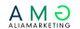 Logo mit den Buchstaben "AMG" in Dunkelblau und Grün, darunter der Text "ALIAMARKETING".