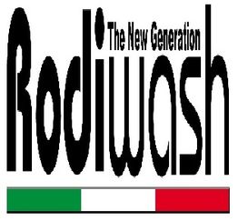 Logo "Rodiwash" con bandiera italiana e testo "The New Generation".