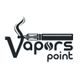 Logo of Vapors Point with vape pen and stylized text forming smoke.