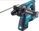 Kabelloser blauer Schlagbohrhammer mit LED-Licht und zusätzlichem Griff, Marke Makita.