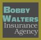 Logo with "Bobby Walters Insurance Agency" text in blue and white on a gray background.