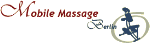Textlogo "Mobile Massage Berlin" mit einer Illustration einer Massageszene.