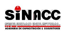 Logo de SINACC: "Seguridad Industrial, Academia de Capacitación & Consultoría" con casco rojo.