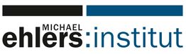 Logo des Michael Ehlers Instituts mit schwarzem und blauem Balken.
