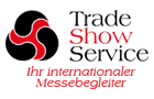Logo mit stilisiertem Kreis, Text: "Trade Show Service - Ihr internationaler Messebegleiter".