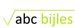Logo met tekst "abc bijles" in zwart en groen, met een groen vinkje boven de tekst.