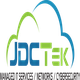 JDC Tek logo with blue and green cloud outlines and text underneath.