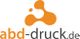 Orange-Logo mit Punkten und Text "abd-druck.de".