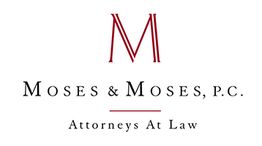 Red "M" above "Moses & Moses, P.C. Attorneys At Law" in black text on a white background.