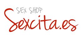 Logo con el texto "Sex Shop Sexcita.es" en letras rojas y grises sobre fondo blanco.