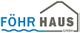 Logo von Föhr Haus GmbH mit Hauskontur und blauer Wellenlinie unter "Föhr".