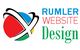 Logo mit buntem Symbol und Text: "RUMLER WEBSITE Design".