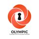 Red swirl logo with a keyhole in the center and text: "Olympic Locksmith & Automotive."