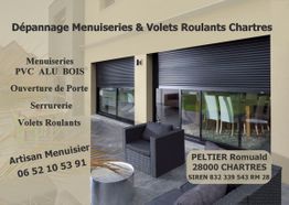 Publicité pour dépannage menuiseries, volets roulants à Chartres. Contact : 06 52 10 53 91.