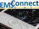 Zerschlagener Smartphone-Bildschirm unter EMSConnect-Logo und Slogan "Einfach mehr Service".