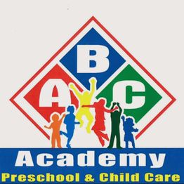 Colorful ABC logo with silhouettes of children playing; text: "Academy Preschool & Child Care."