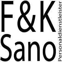 F&K Sano, ein Personal­dienstleister-Logo in schwarzer Schrift auf weißem Hintergrund.