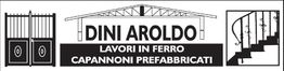 Dini Aroldo, lavori in ferro, capannoni prefabbricati; immagine di cancello e scala in ferro.