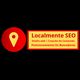 Ícono de marcador rojo y texto: "Localmente SEO, diseño web, contenido y posicionamiento".