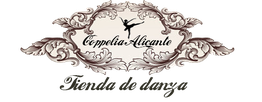 Logo con diseño floral, texto "Coppelia Alicante" y silueta de bailarina clásica.