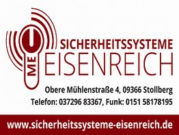 Logo von Sicherheitssysteme Eisenreich mit Kontaktinformationen und Webseite.