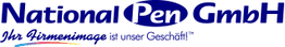 Logo von National Pen GmbH mit dem Slogan: "Ihr Firmenimage ist unser Geschäft!"