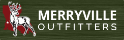 Logo of Merryville Outfitters with a deer and state outline.