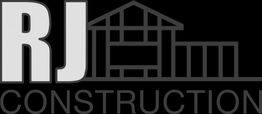 "RJ Construction logo with a house outline and bold initials."