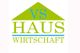 Grünes Dach mit den blauen Buchstaben "VS", darunter der Text "HAUS WIRTSCHAFT".