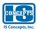 Logo of IS Concepts, Inc. with blue text on a white background.