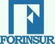 Logotipo azul de FORINSUR con formas geométricas.